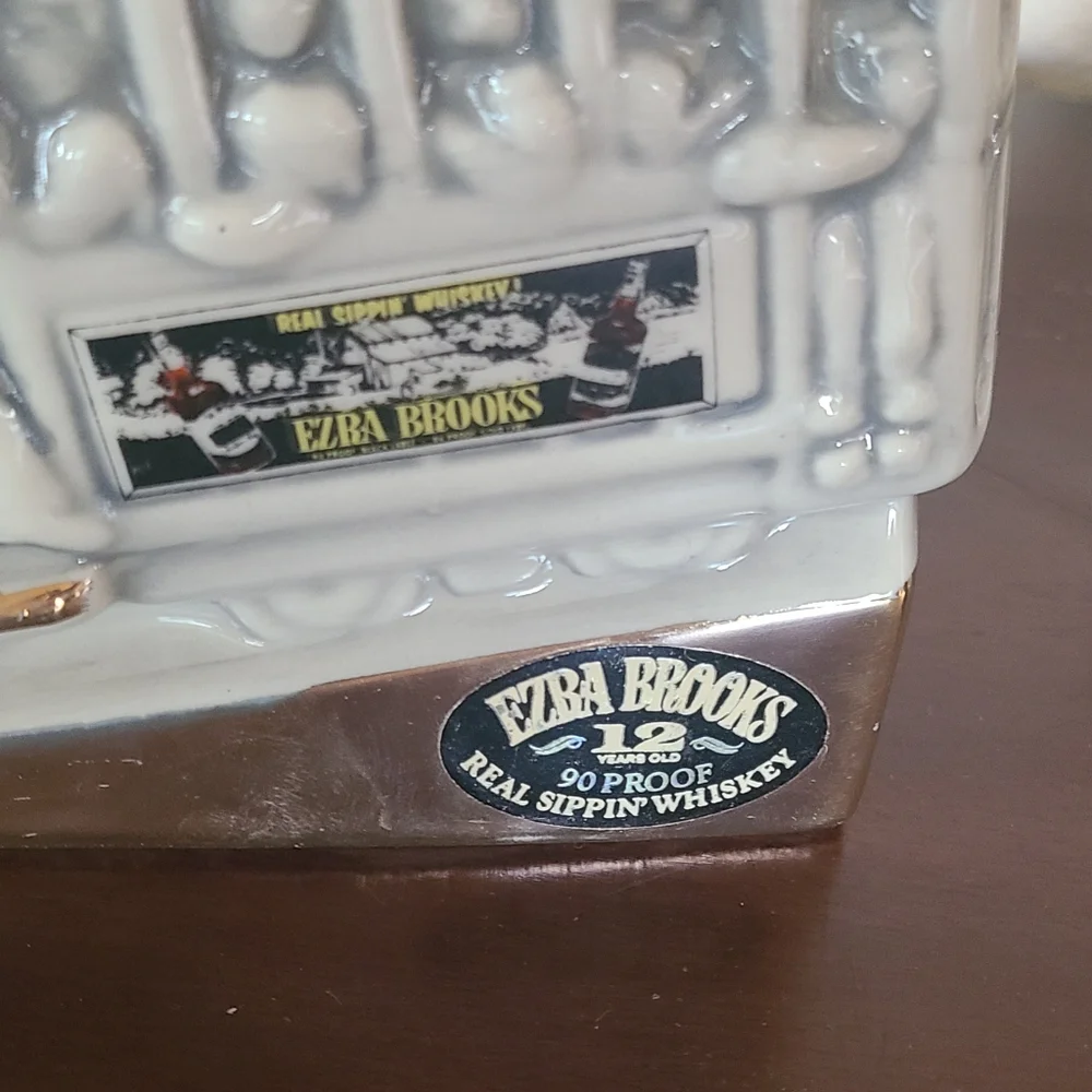Vintage 1968 Ezra Brooks whiskey ceramic decanter